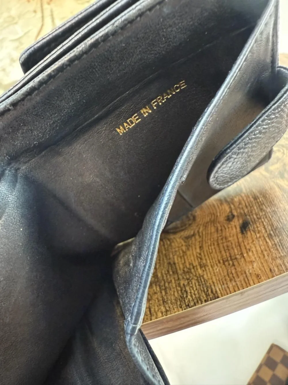 Chanel Black Pebbled Leather Compact Wallet - Picture 14 of 16
